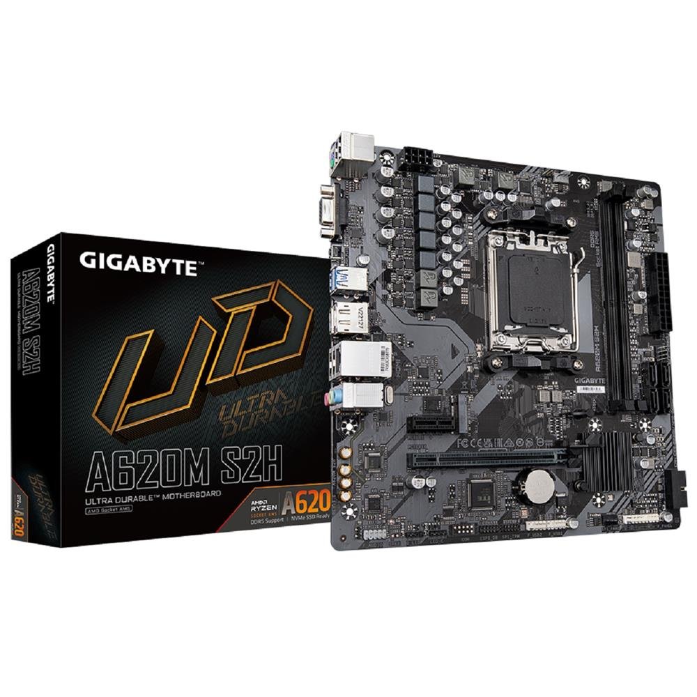 Placa Mãe Gigabyte A620M S2H, Chipset A620, AMD AM5, mATX, DDR5