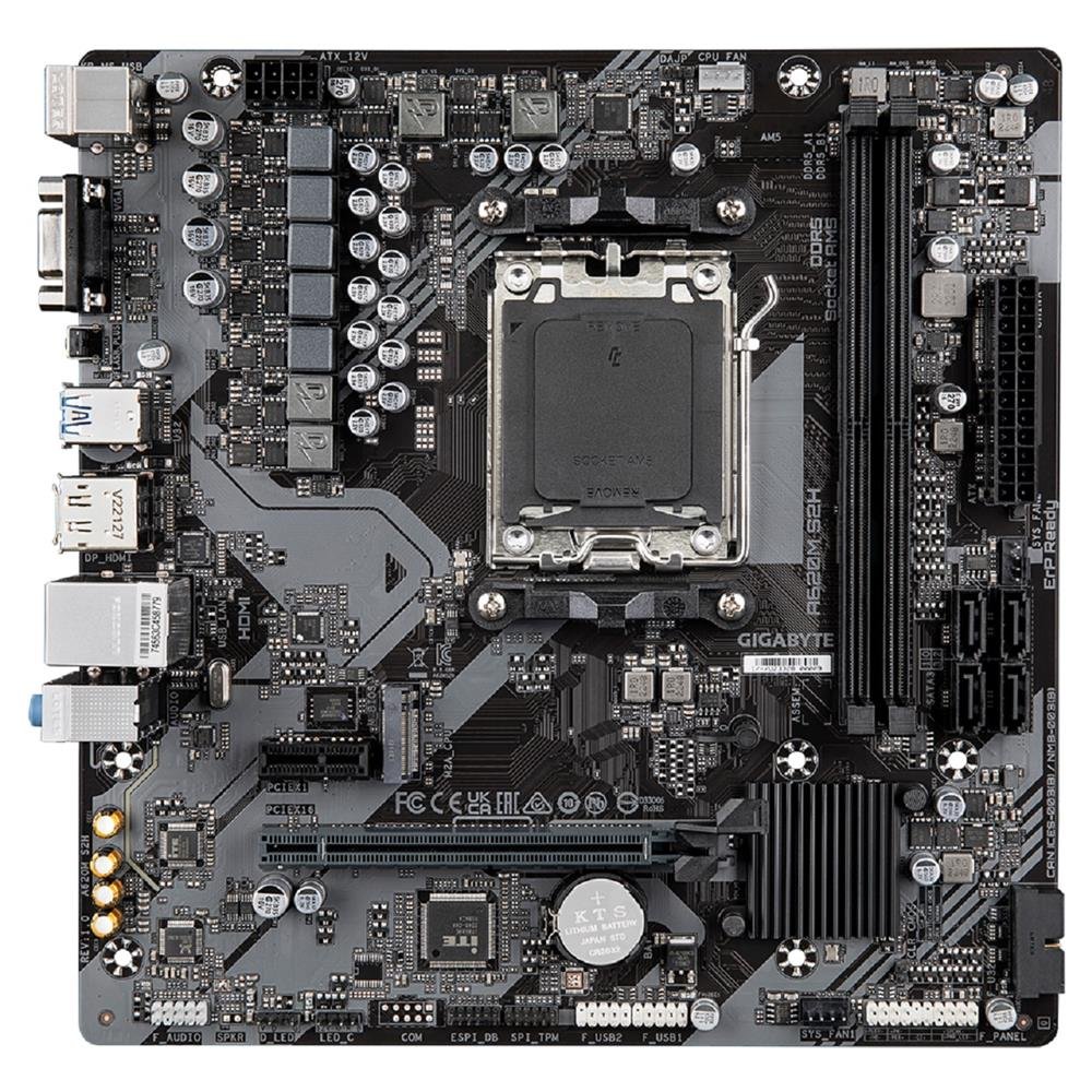 Placa Mãe Gigabyte A620M S2H, Chipset A620, AMD AM5, mATX, DDR5