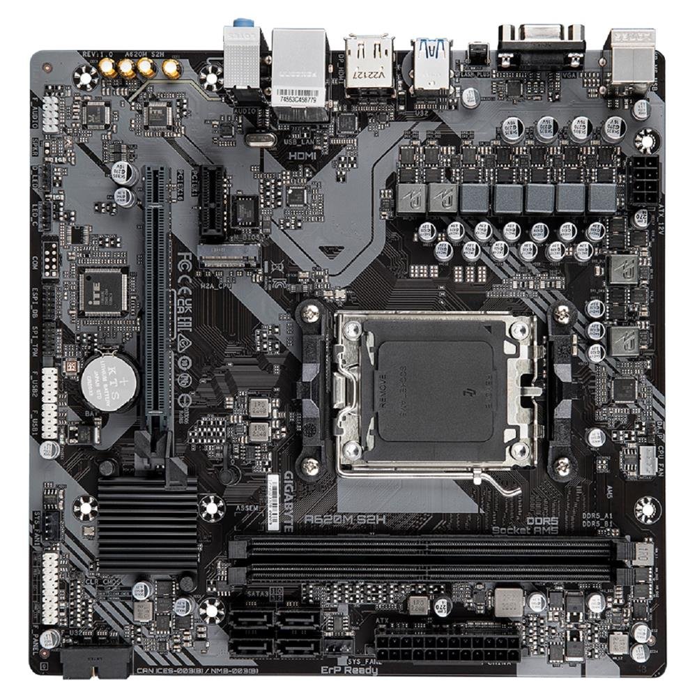 Placa Mãe Gigabyte A620M S2H, Chipset A620, AMD AM5, mATX, DDR5