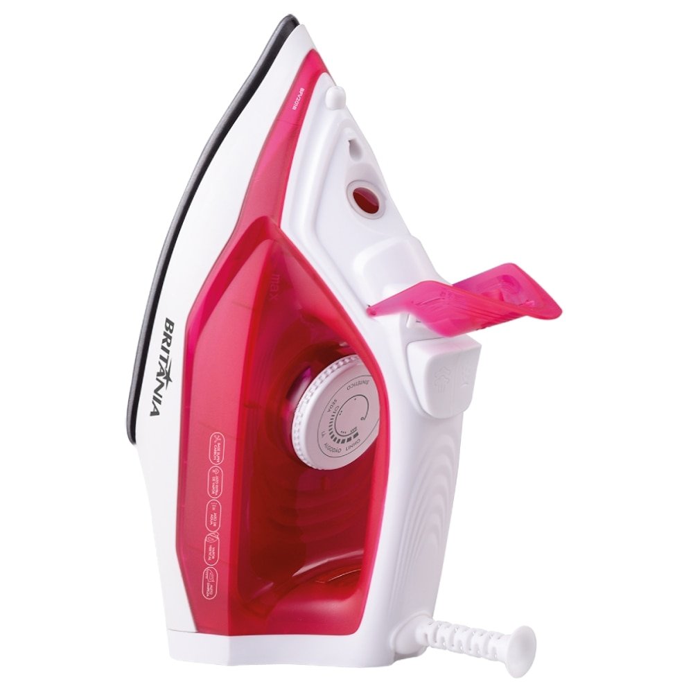 Ferro de Passar a Vapor Britânia BFV201R - Base Antiaderente, Copo Dosador, Rosa, 220V