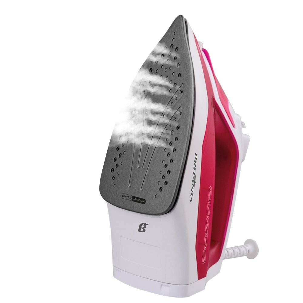 Ferro de Passar a Vapor Britânia BFV201R - Base Antiaderente, Copo Dosador, Rosa, 220V