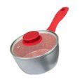 Panela com Revestimento de Cerâmica Redstone Philco PPH160APR - Tampa de Vidro, Cinza/Vermelho, 1.4L