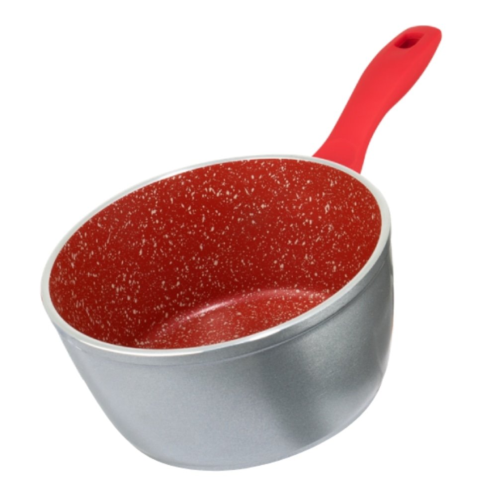 Panela com Revestimento de Cerâmica Redstone Philco PPN22A - Tampa de Vidro, Cinza/Vermelho, 3L