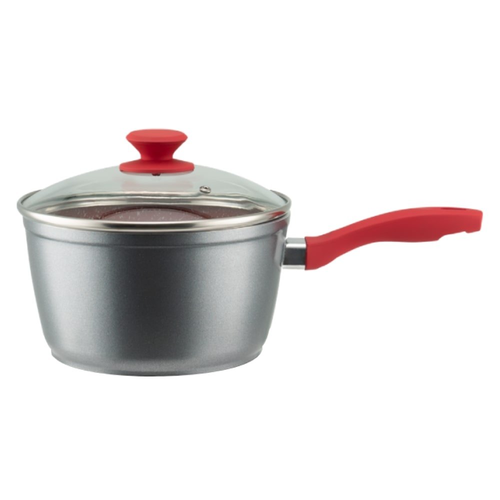 Panela com Revestimento de Cerâmica Redstone Philco PPN22A - Tampa de Vidro, Cinza/Vermelho, 3L