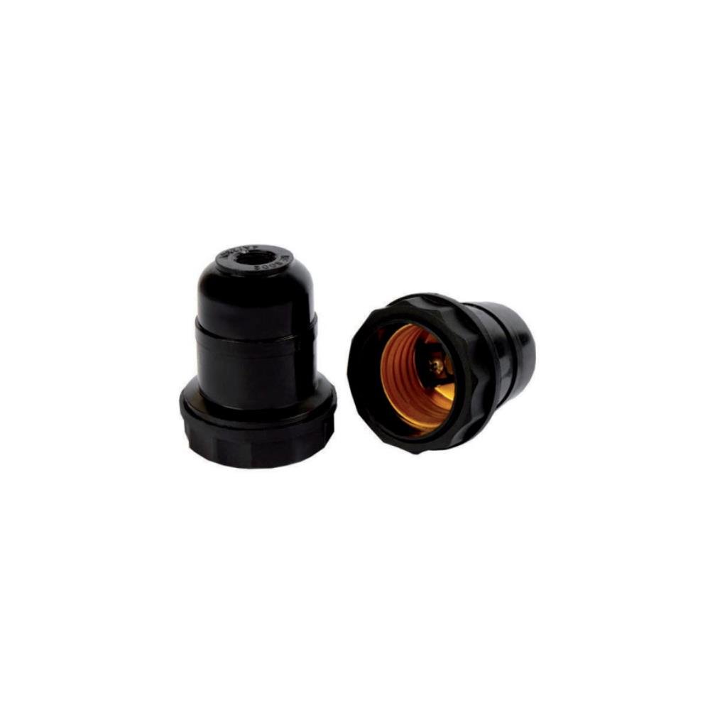 Soquete Abajur Preto Com Arruela E-27 Decorlux