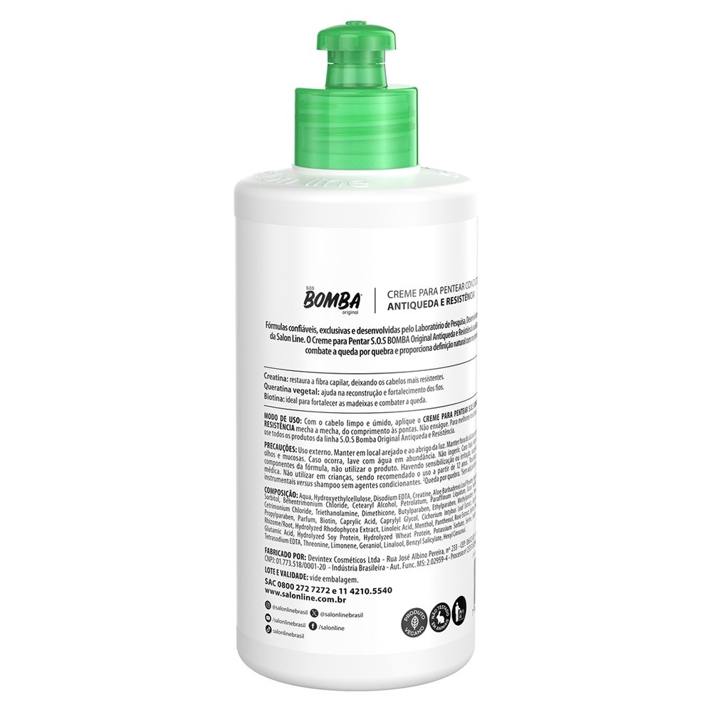 Creme para Pentear Salon Line Bomba Antiqueda 300ml