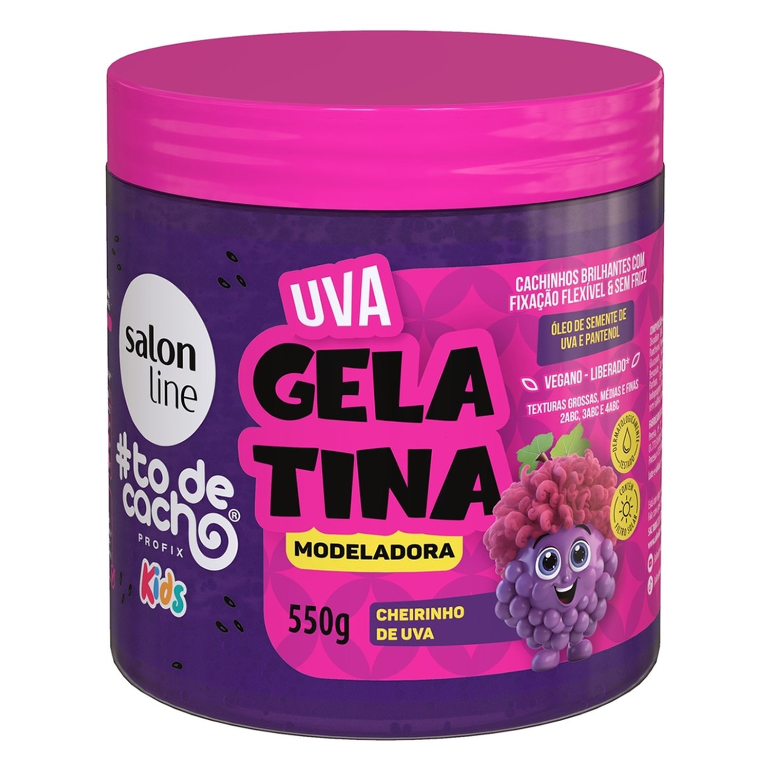 Gelatina Capilar Salon Line To de Cachos Kids - Modelador Uva 550g