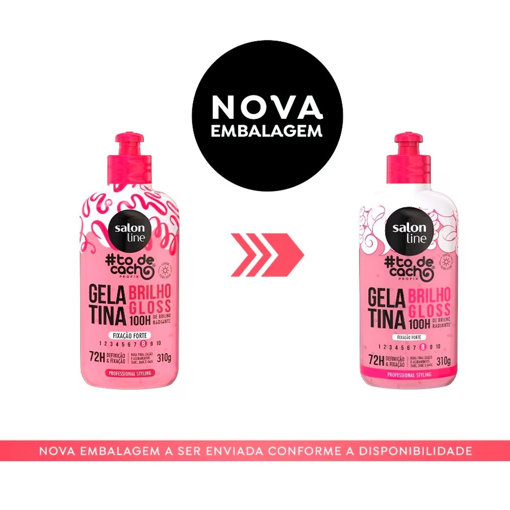 Gelatina Capilar Salon Line To de Cacho Brilho Gloss 310g