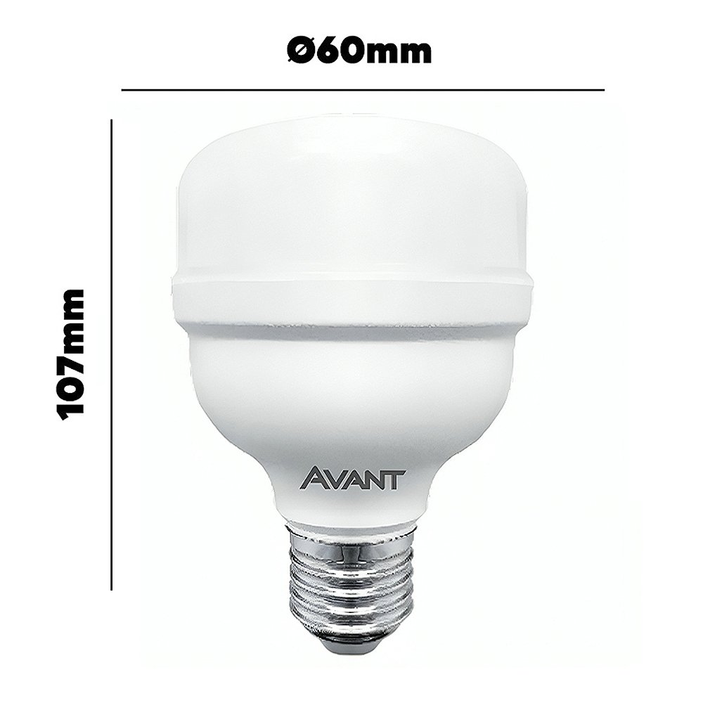 Lâmpada LED Avant 40W E27 6,5K Branca 25000H 3200 Lumens Bivolt