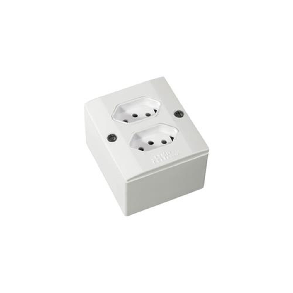 Tomada Dupla Mectronic 2P 10A com Caixa