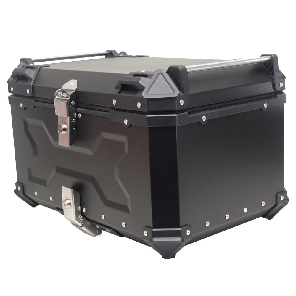 Baú Moto Traseiro 60L-T-X Alumínio Preto Tronos