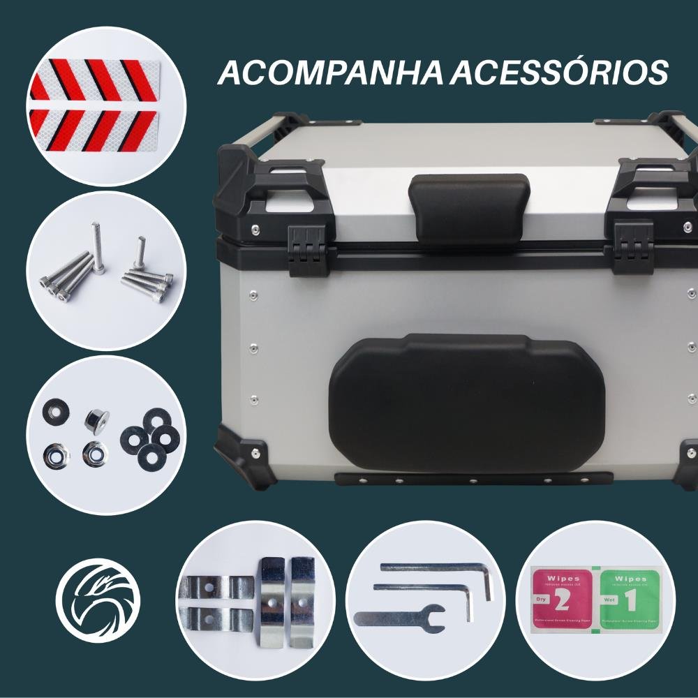 Baú Moto Traseiro 65L-T-X Alumínio Tronos