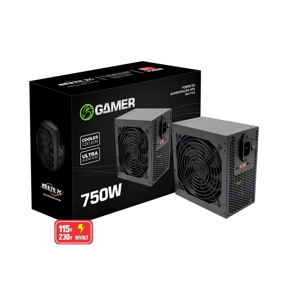 Fonte Atx 750W Bpc/7400-B 24 Pinos Brazil Pc