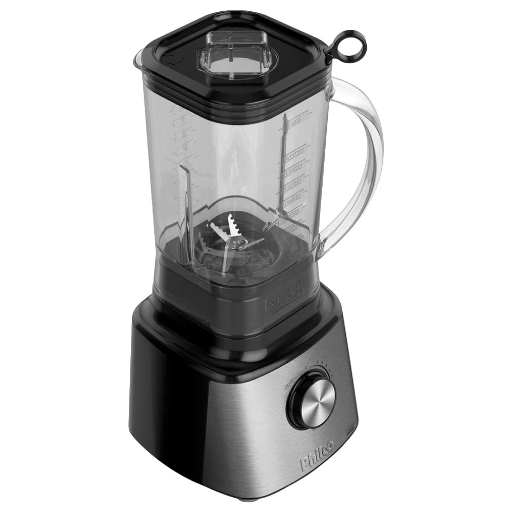 Liquidificador Philco PLQ2100PI Turbo - Copo de Polipropileno, 12 Velocidades + Pulsar, 1400W, Preto, 220V