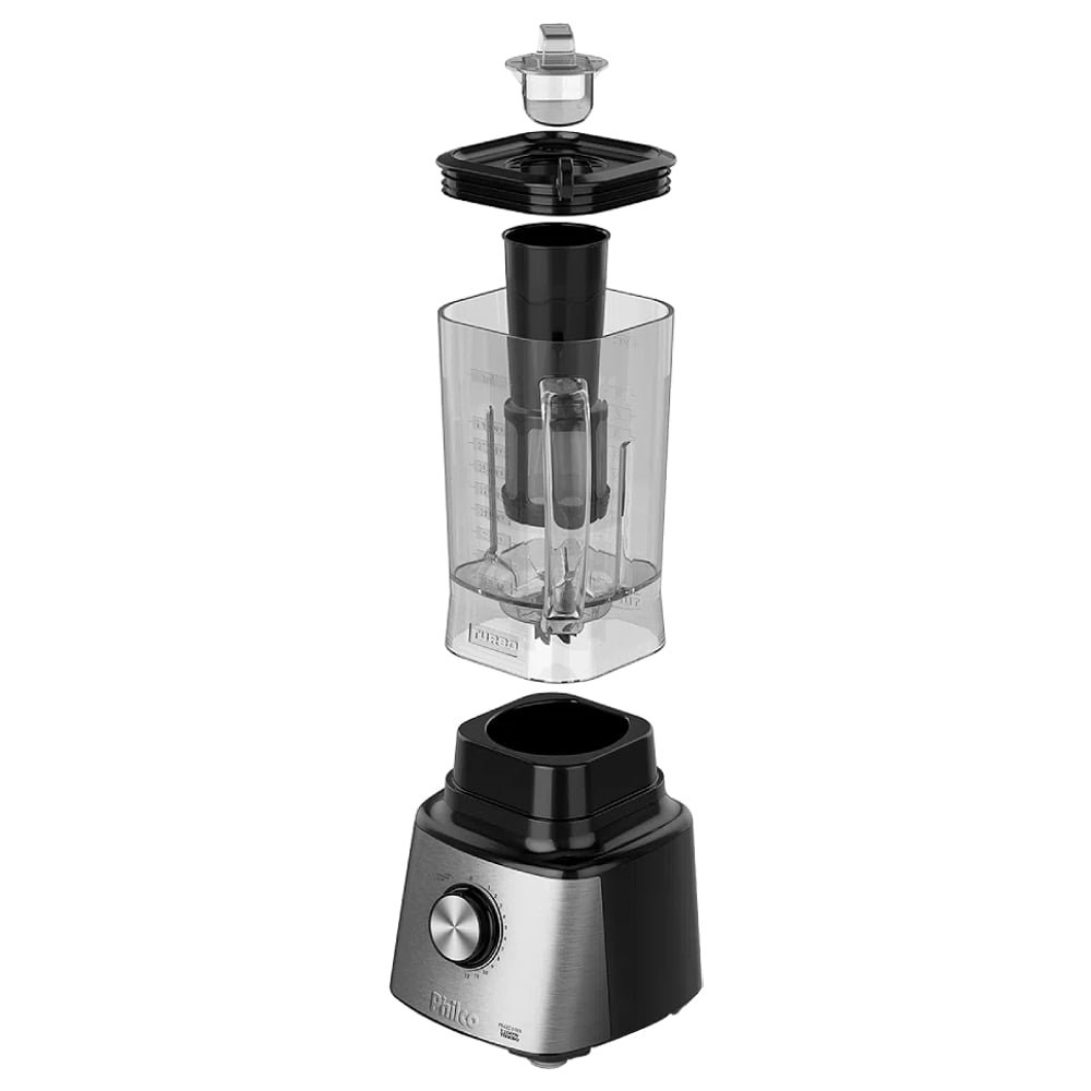 Liquidificador Philco PLQ2100PI Turbo - Copo de Polipropileno, 12 Velocidades + Pulsar, 1400W, Preto, 220V