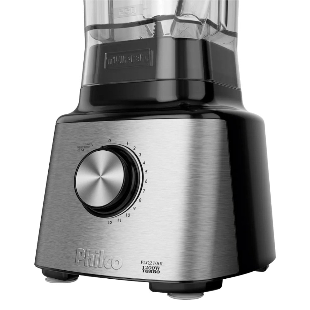 Liquidificador Philco PLQ2100PI Turbo - Copo de Polipropileno, 12 Velocidades + Pulsar, 1400W, Preto, 220V
