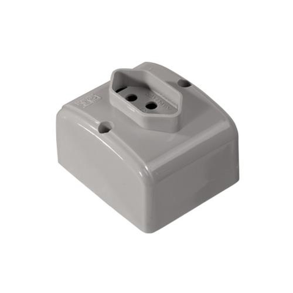 Tomada Externa 2P+T 20A Cinza Pacote com 10 Unidades Mectronic