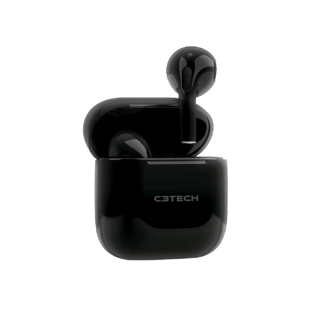 Fone De Ouvido Bluetooth C3tech Ep-Tws-21Bk, Com Microfone, In-Ear, Preto