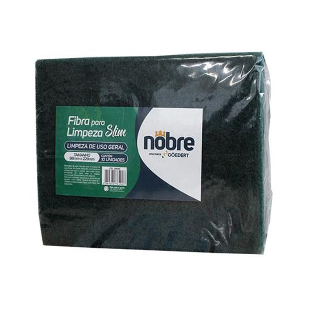 Fibra Para Limpeza 98MM X 229MM Uso Geral Com 10 Unidades Slim K6029- Nobre