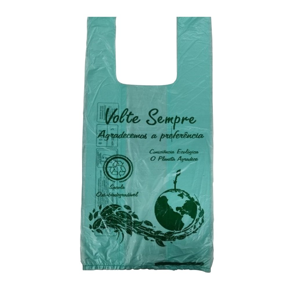 Sacola Uzzi Verde Volte Sempre 38x48 Suporta 4kg - Embalagem com 1000 Unidades