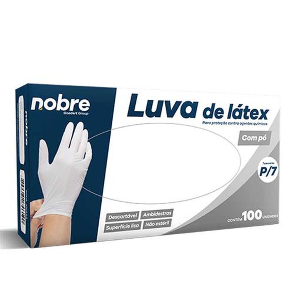 Luva Latex Com Po Protecao Contra Agentes Quimico P Com 100 Unidades Nobre