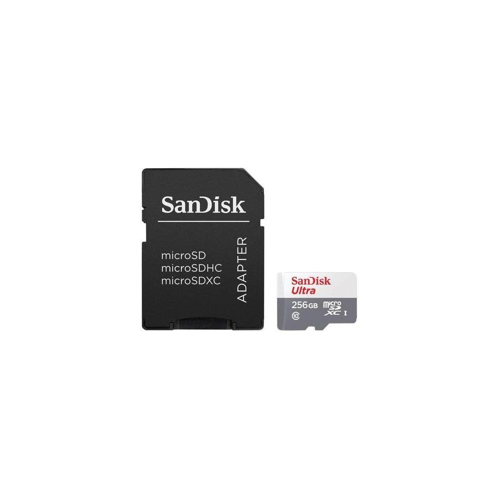 Cartao de Memoria 256GB Micro SDXC SanDisk Classe 10 Vel. Ate 100MB/s UHS-I - SDSQUNR-256G-GN6TA.