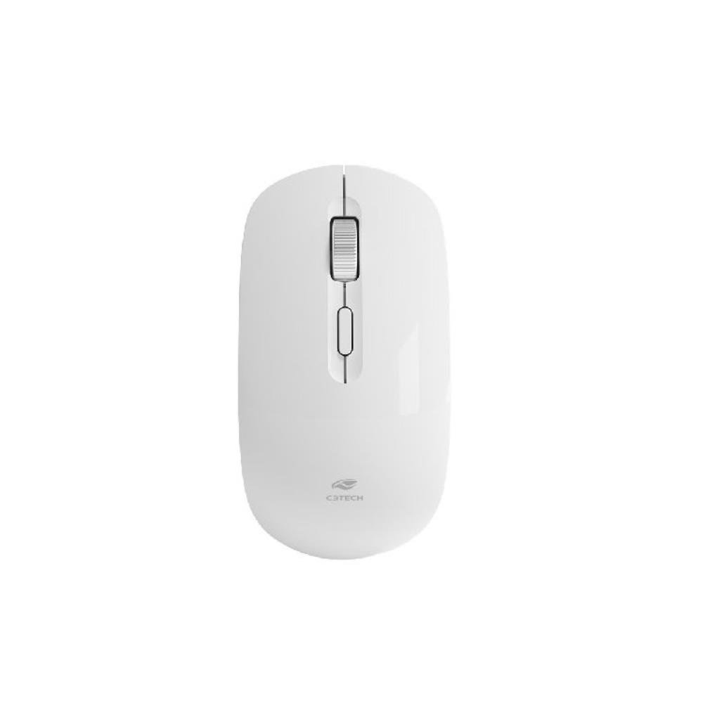Mouse sem Fio C3Tech, Recarregável, Branco, M-W80WH