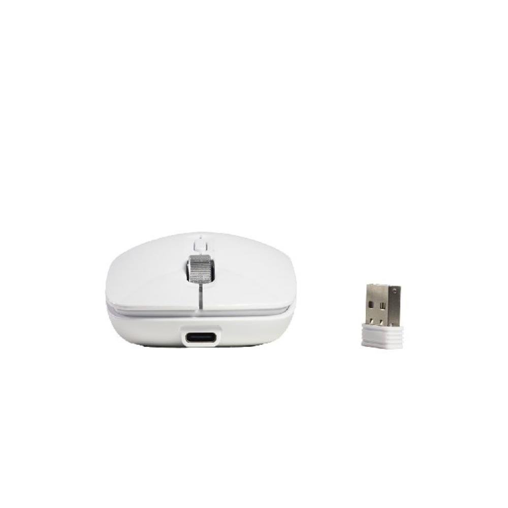 Mouse sem Fio C3Tech, Recarregável, Branco, M-W80WH
