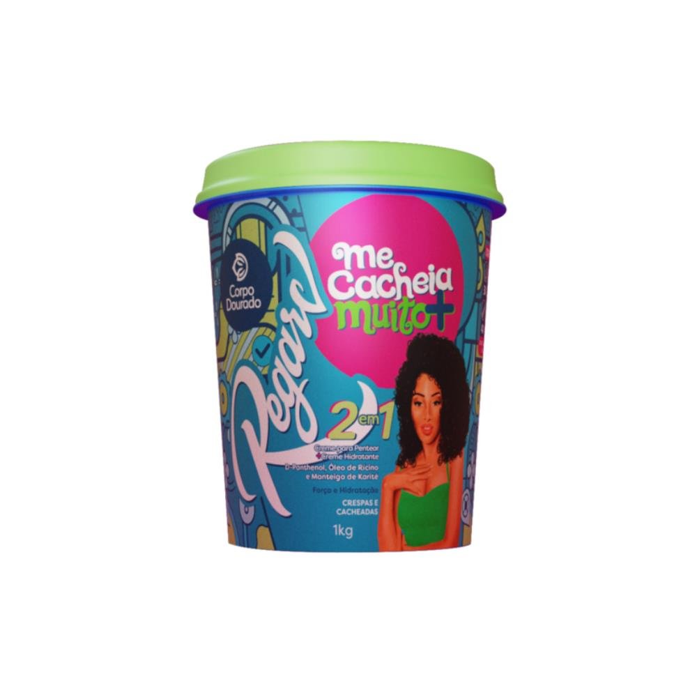 Creme De Pentear + Creme De Hidratação Me Cacheia Muito + Corpo Dourado 1Kg