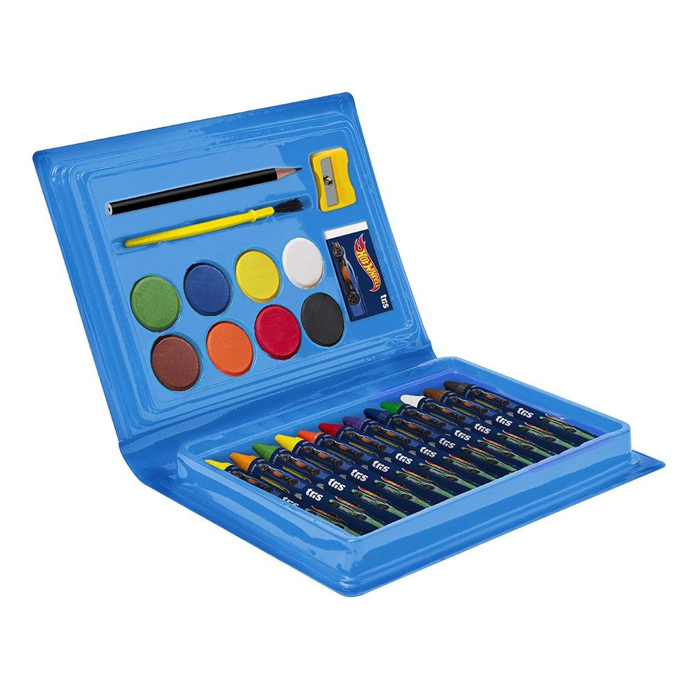 Kit Maleta Artistica Hot Wheels 24 Unidades Tris