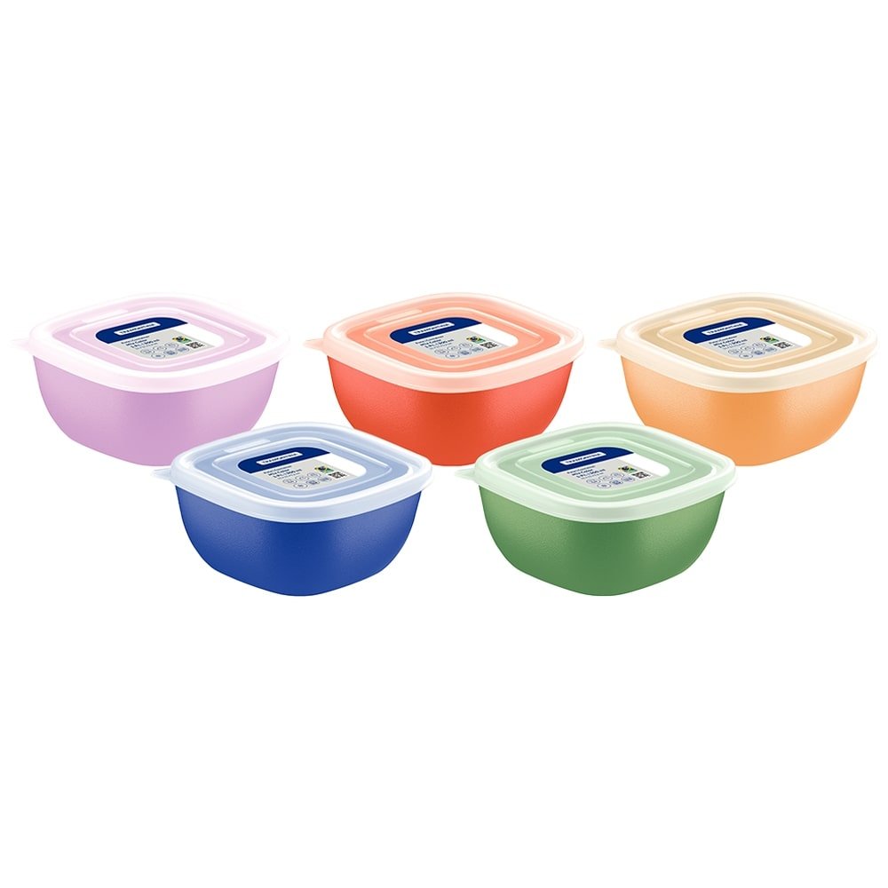 Pote Tramontina Mixcolor 300ml com Tampa Transparente 5 Cores - Embalagem com 20 Unidades