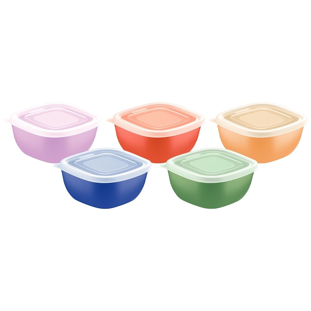 Pote Tramontina Mixcolor 300ml com Tampa Transparente 5 Cores - Embalagem com 20 Unidades