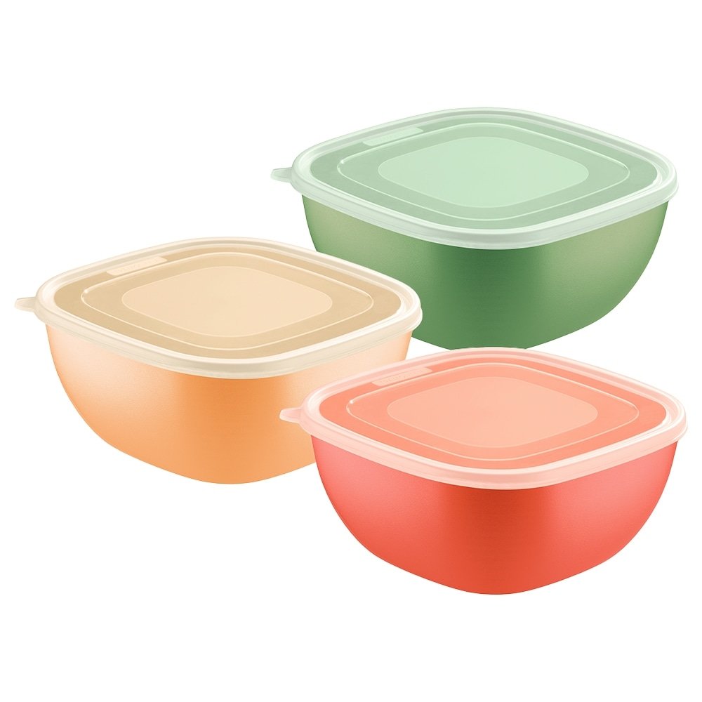 Pote Tramontina Mixcolor 4L com Tampa Transparente 3 Cores - Embalagem com 6 Unidades