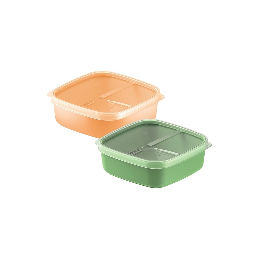 Pote Tramontina Mixcolor 1,1L com Tampa Transparente 2 Cores - Embalagem com 12 Unidades