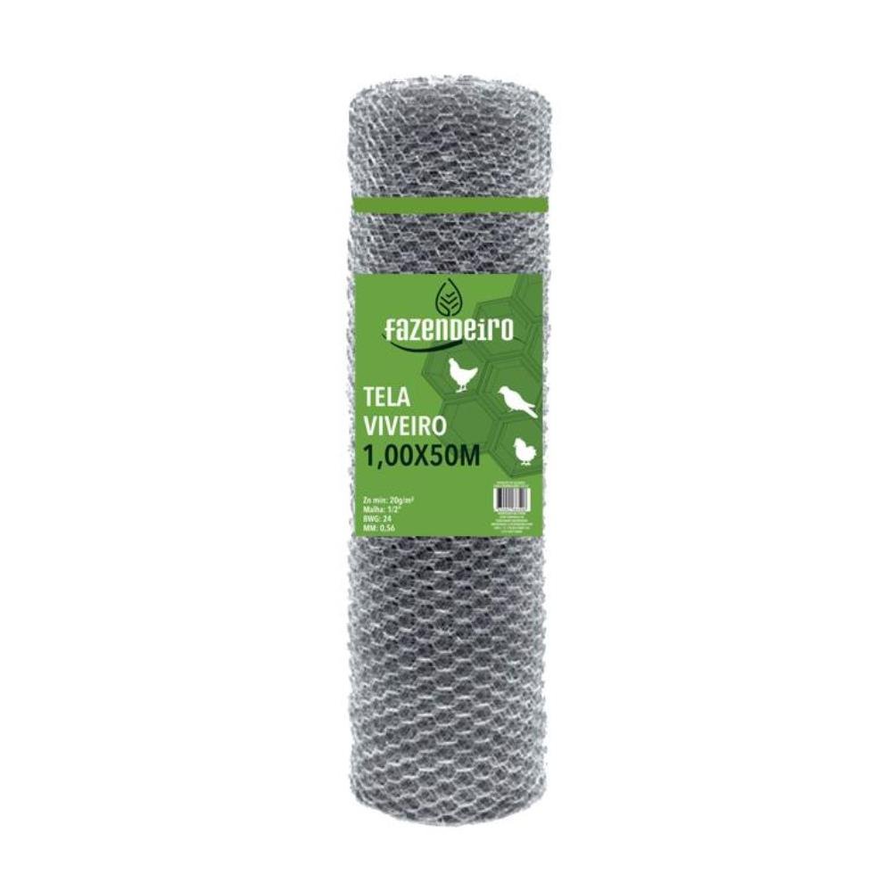 Tela Viveiro 1/2 Bwg 24X1X50M Fazendeiro