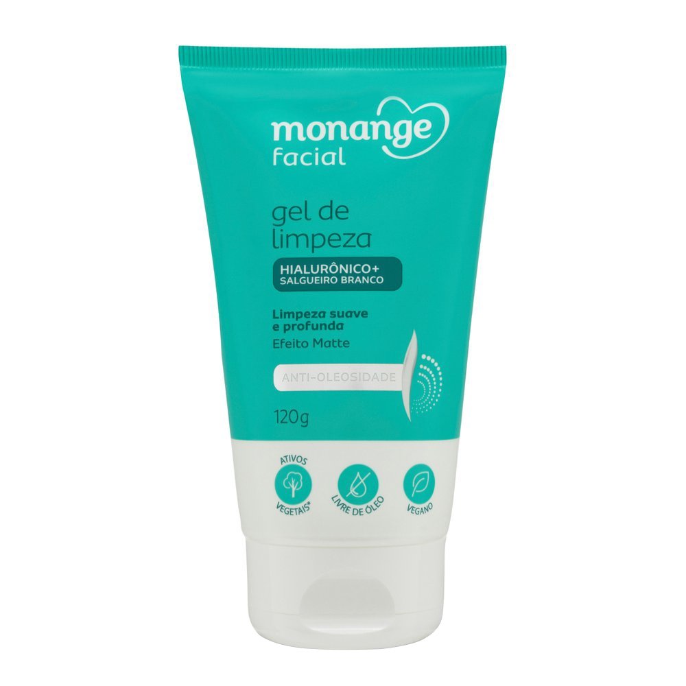 Gel de Limpeza Facial Suave e Profunda Antioleosidade Efeito Hidra Matte Monange 120g