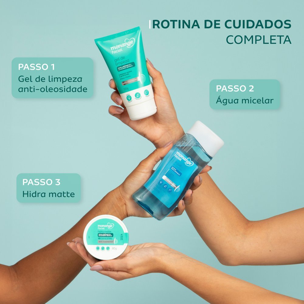 Gel de Limpeza Facial Suave e Profunda Antioleosidade Efeito Hidra Matte Monange 120g