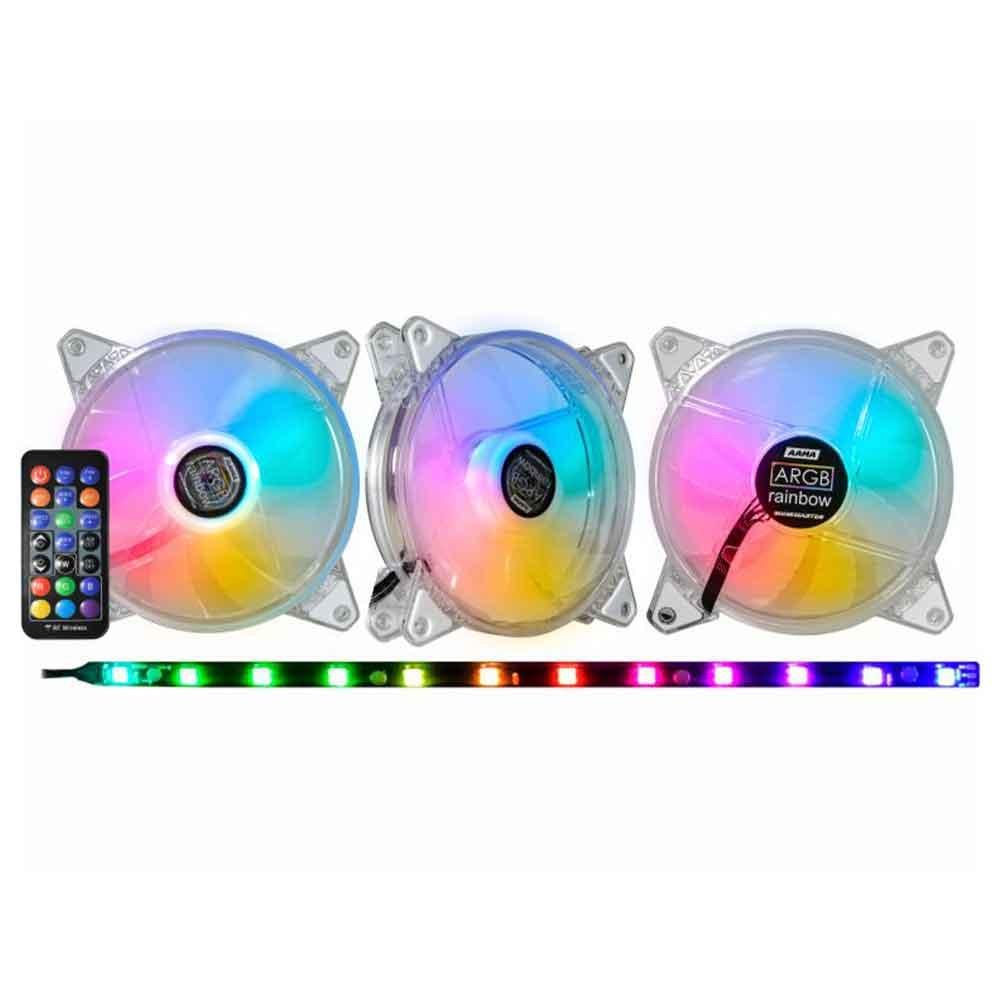 Kit Fan Cooler Argb K-mex Aama, 3 Fans 120x120x25mm - Aamak136athcb0x