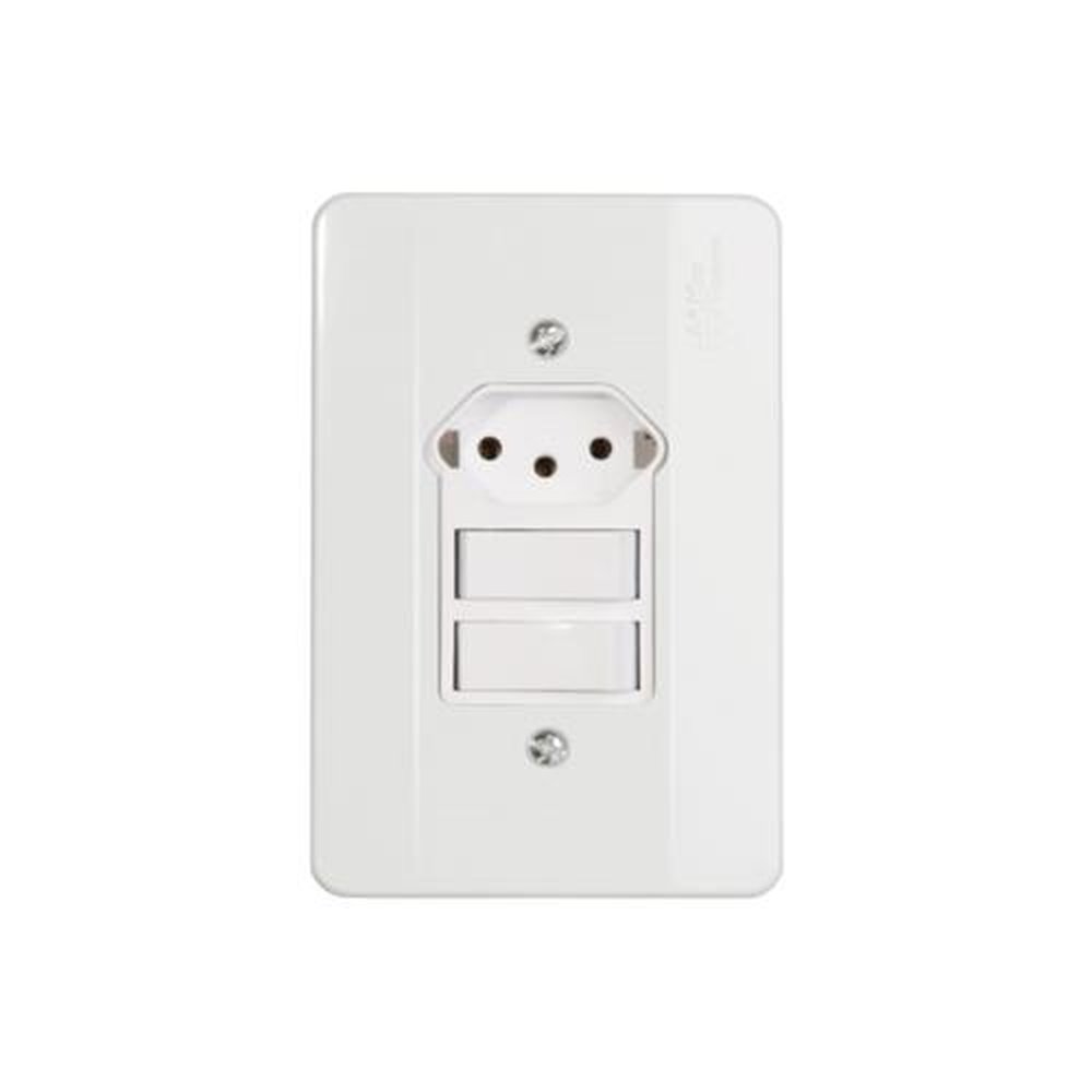 Interruptor 2 Paralelo + Tomada 2P+T 10A Milleniun Mectronic