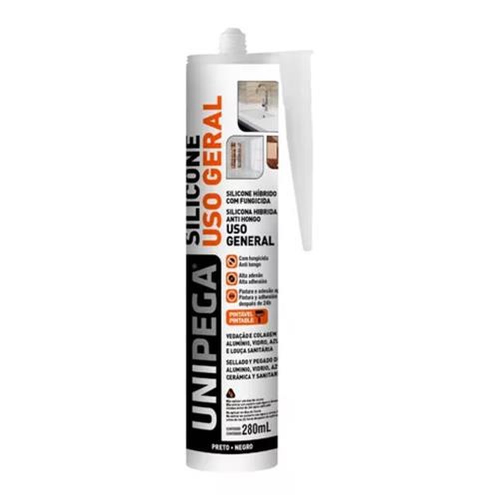 Silicone Uso Geral 280ml Preto Unipega