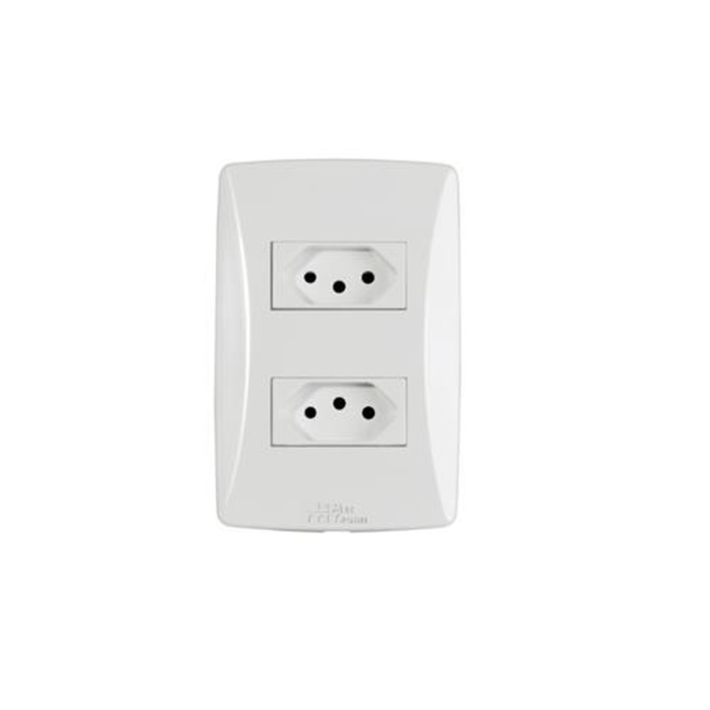 Tomada Dupla Petra 2P 10A Com Placa Mectronic