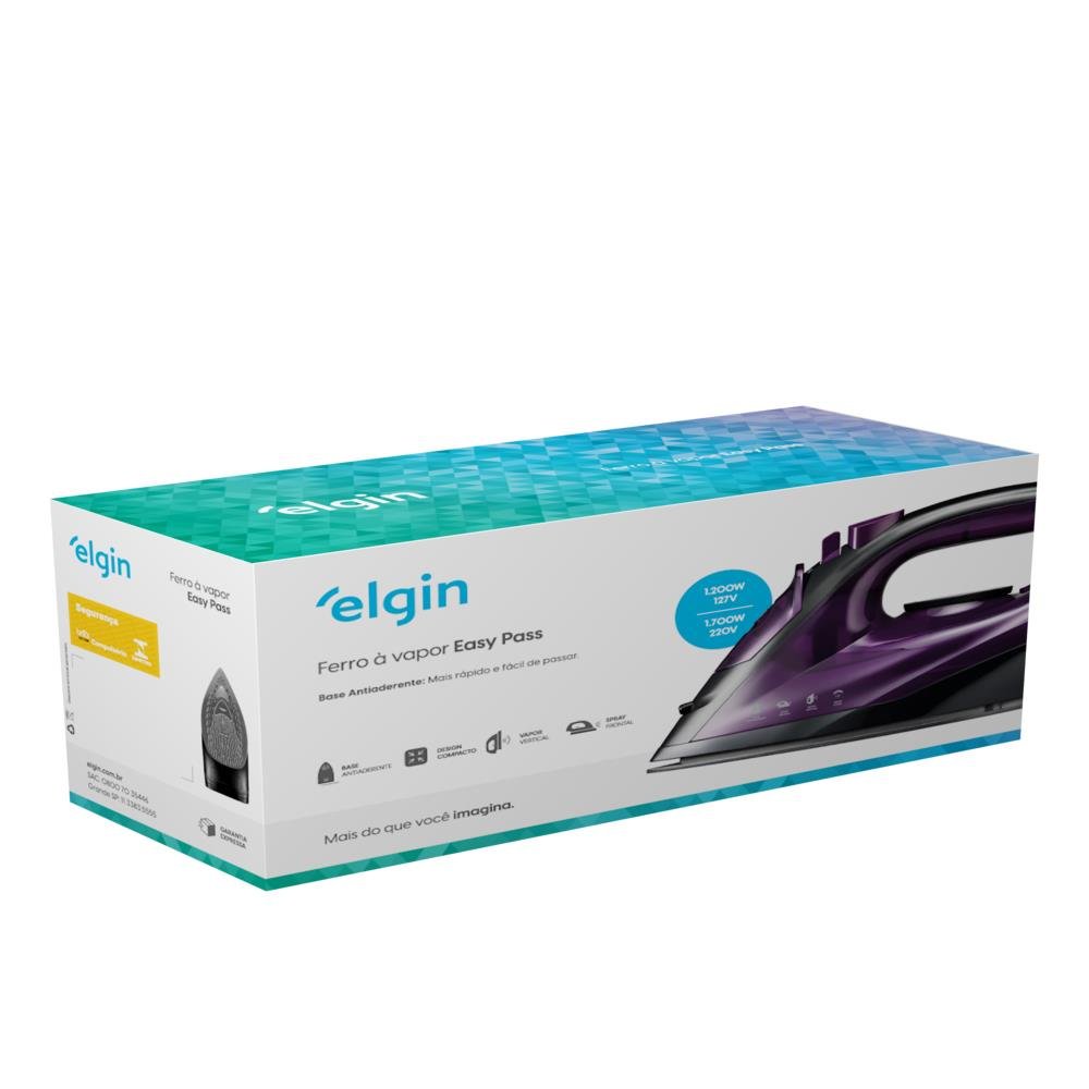 Ferro a Vapor Elgin Easy Pass Roxo 220V 1700W
