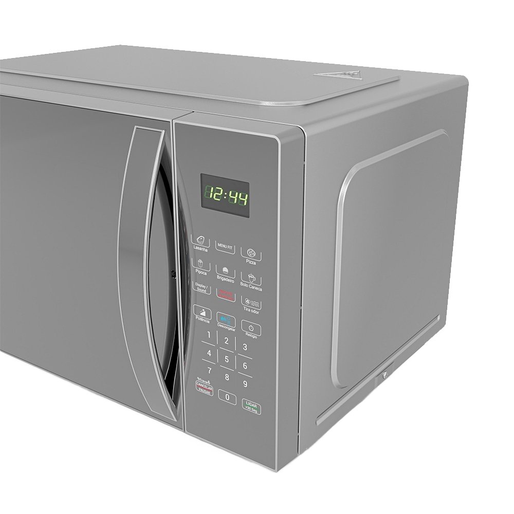 Micro-Ondas Philco 25L PMO28S | Porta Espelhada, Prata, 110V