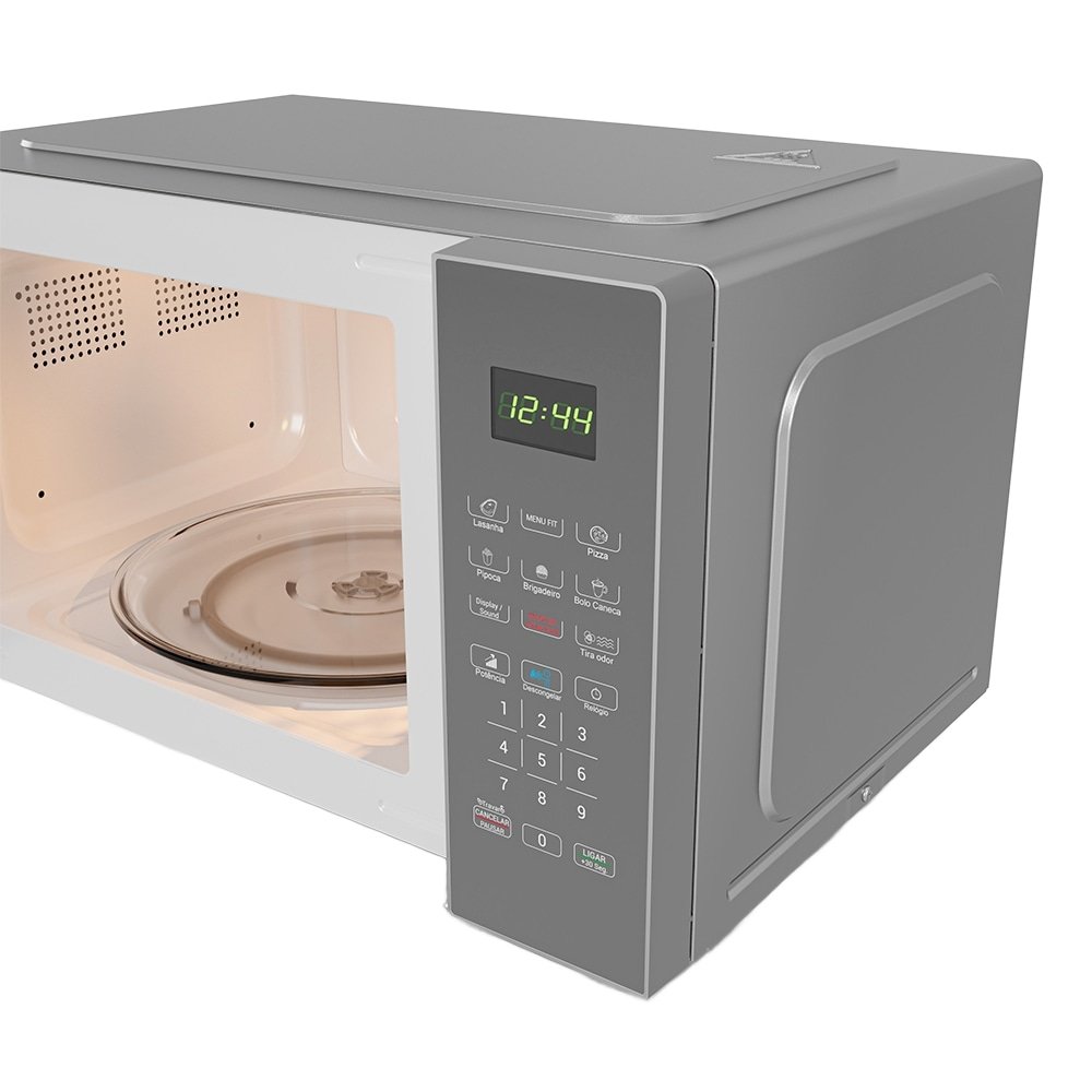 Micro-Ondas Philco 25L PMO28S | Porta Espelhada, Prata, 110V