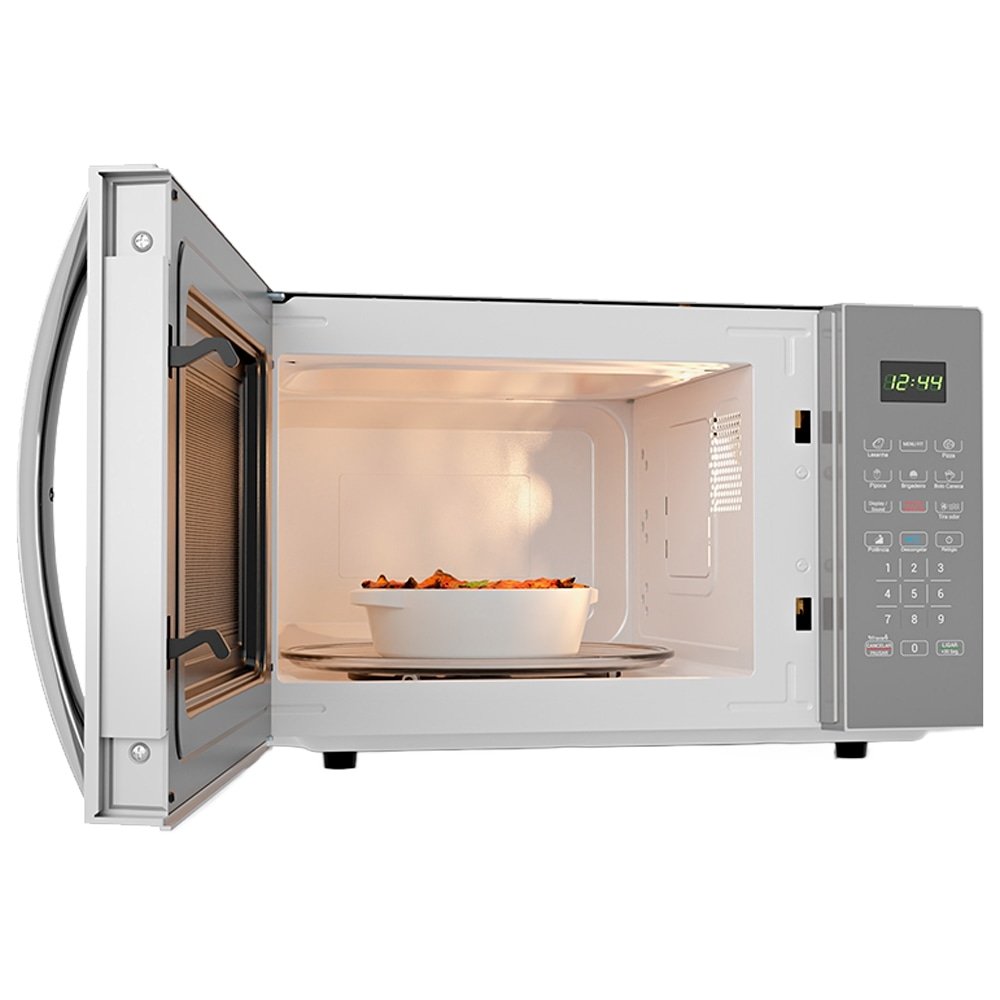 Micro-Ondas Philco 25L PMO28S | Porta Espelhada, Prata, 110V