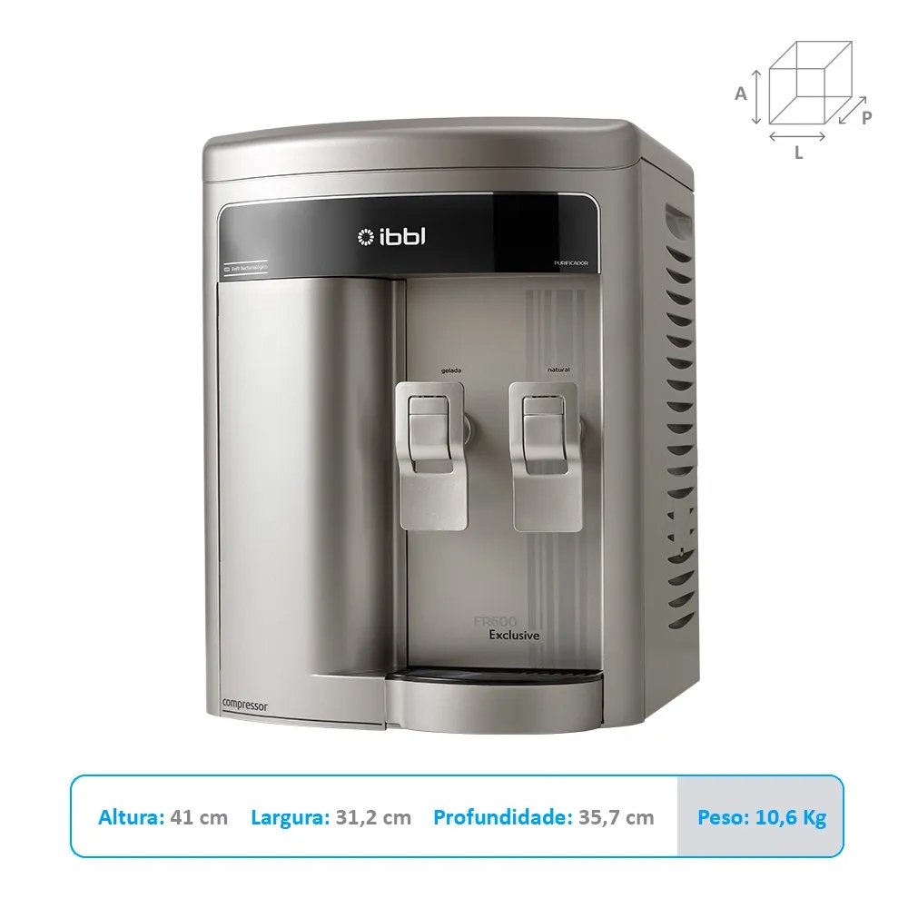 Purificador de Água IBBL FR-600 Exclusive - Com Compressor, Prata, 110V