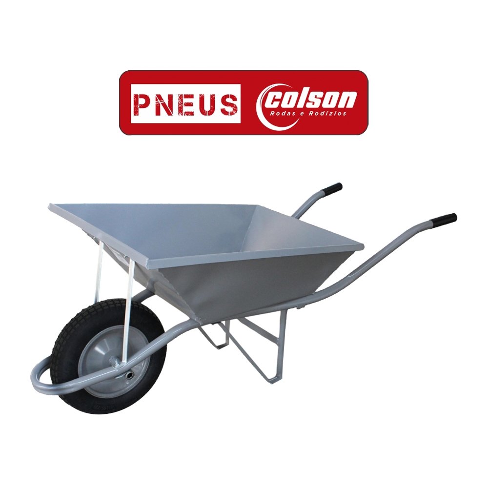 Carrinho de Mão Esfera Extra Forte 45 Litros CH18, Cinza com Pneu Câmara 3,25X8