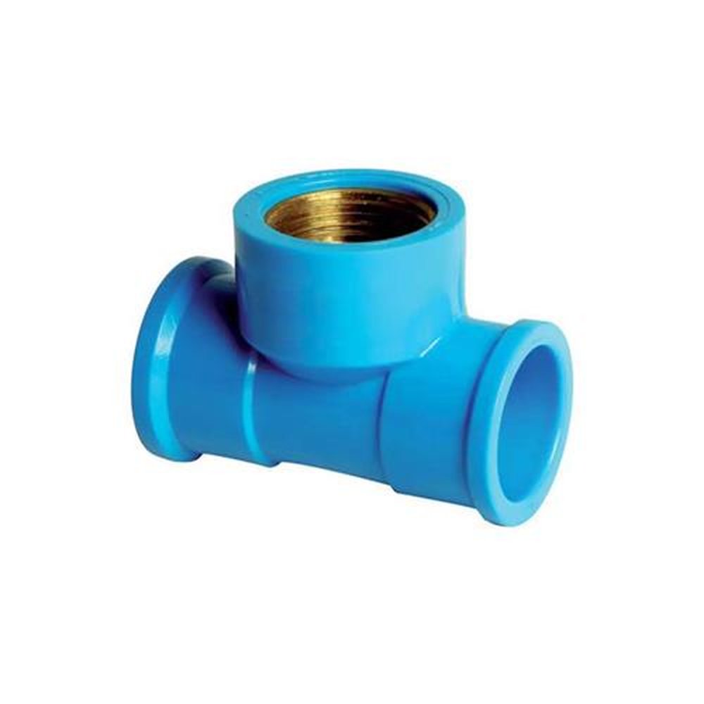 Te Azul Com Bucha Latao 25mm x1/2 Pacote com 25 Unidades