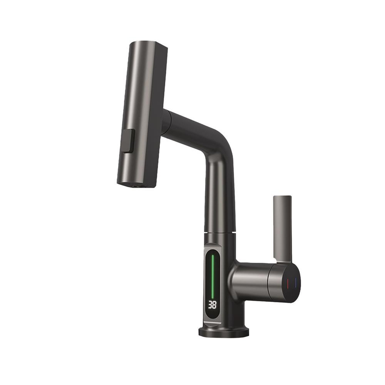 Torneira Inteligente Para Lavatório Monocomando Com Display De Temperatura - Cinza - KOKAY