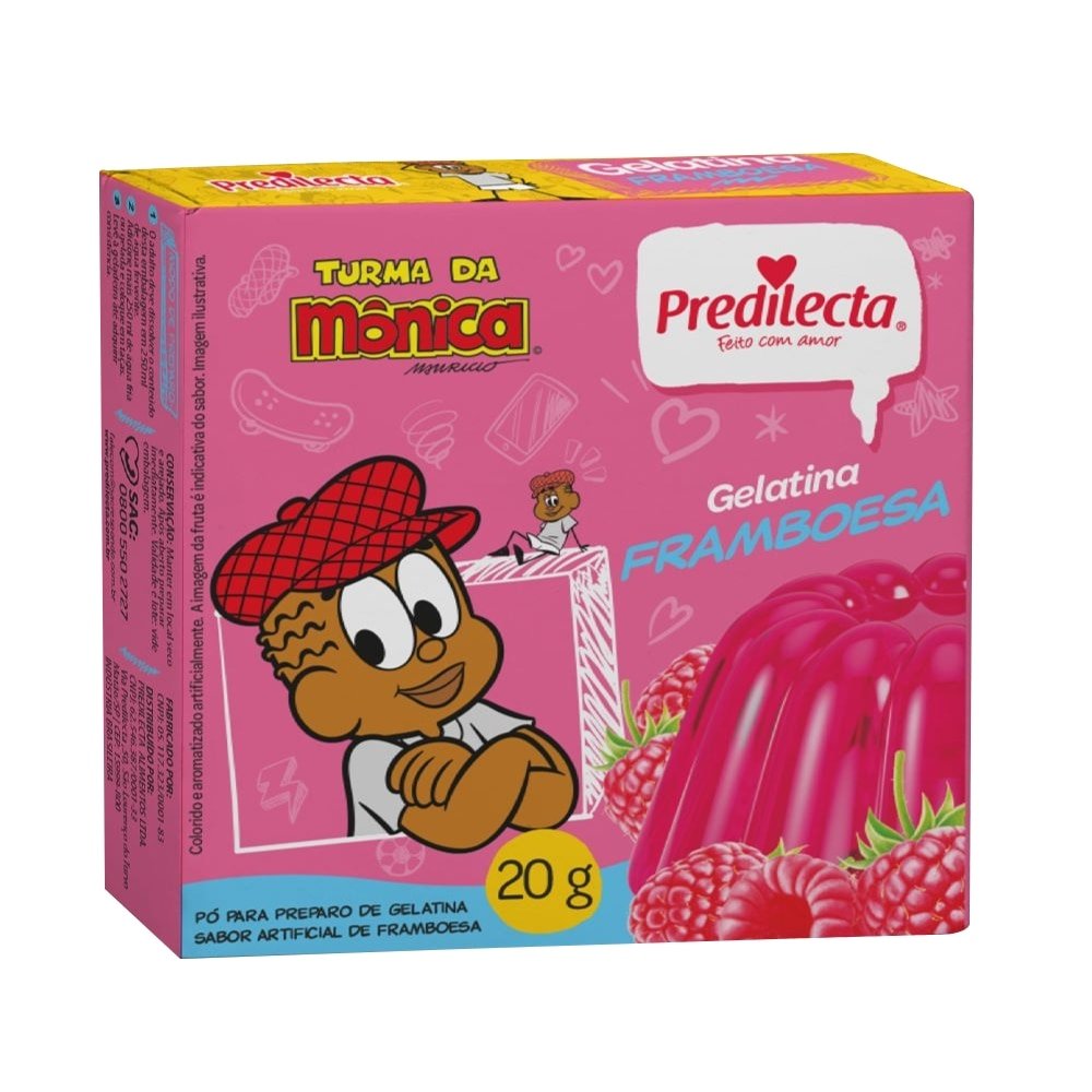 Gelatina Predilecta Framboesa Turma da Mônica 20g - Embalagem com 36 Unidades
